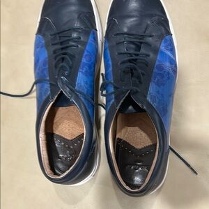 Men's Blue Leather Sneakers